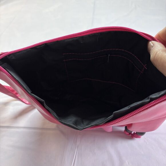 Y2K Hot Pink Shoulder Bag Ruffle Faux Leather Barbiecore 2000s Mini Purse NMWT - Picture 9 of 9
